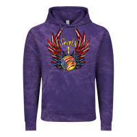 Cloud Purple angel wings softball Vintage Hoodie - Jasminsmagicworld