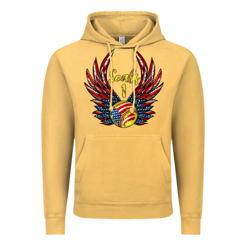 Angel Wings Softball Vintage Hoodie by Jasminsmagicworld | Teevron