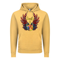 Vintage Mustard angel wings softball Vintage Hoodie - Jasminsmagicworld