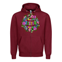 Burgundy Easter Day Flower Easter Zipper Hoodie - OliviaCreatesArt
