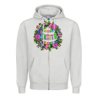 Dove Grey Easter Day Flower Easter Zipper Hoodie - OliviaCreatesArt