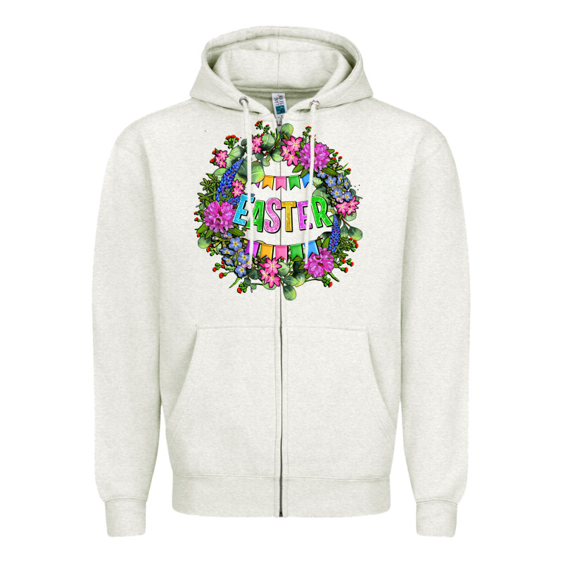 Easter Day Flower Easter Zipper Hoodie by OliviaCreatesArt | Teevron
