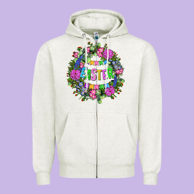 Easter Day Flower Easter Zipper Hoodie Designed By Oliviacreatesart