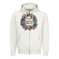 Oatmeal Heather Easter Day Flower Easter Zipper Hoodie - OliviaCreatesArt