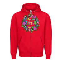 Red Easter Day Flower Easter Zipper Hoodie - OliviaCreatesArt