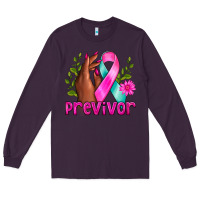 Plum Previvor Breast Cancer Long Sleeve Tee - NancyCooperArtShop