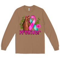 Toasted Coconut Previvor Breast Cancer Long Sleeve Tee - NancyCooperArtShop