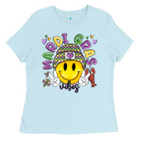 Baby Blue mardi gras vibes Ladies Tee - MaliasSmallBusiness