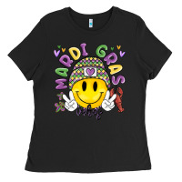 Black mardi gras vibes Ladies Tee - MaliasSmallBusiness
