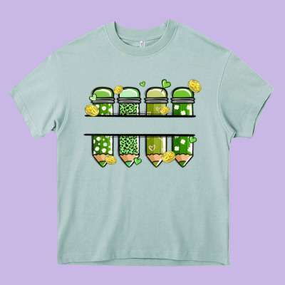 Patricks Day Pencils Heavy Core Tee Designed By Maliassmallbusiness