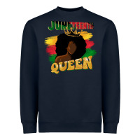 Navy juneteenth queen black woman afro queen Heavyweight Sweatshirt - CowGirlArtShop