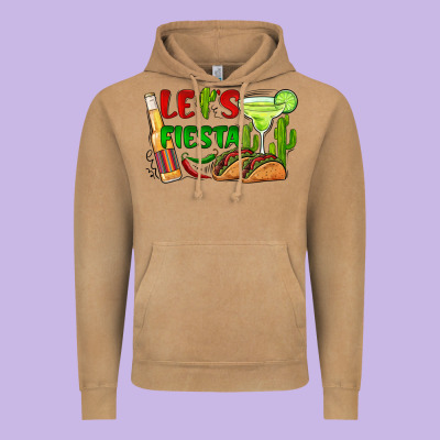 Let's Fiesta Taco And Beer Vintage Hoodie Designed By Barkaloodesign
