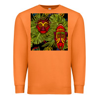 Carrot african masks and monstera leaf seamless pattern Premium Sweatshirt - BundleAndBundleShop