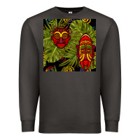 Smoke african masks and monstera leaf seamless pattern Premium Sweatshirt - BundleAndBundleShop