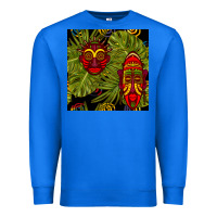 True Royal african masks and monstera leaf seamless pattern Premium Sweatshirt - BundleAndBundleShop