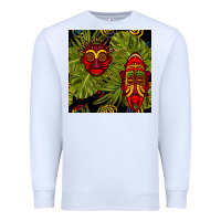 White african masks and monstera leaf seamless pattern Premium Sweatshirt - BundleAndBundleShop