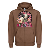 Chestnut Be my Valentine Holstein Cow Valentine's Day Zipper Hoodie - FaDigitalArtStudio