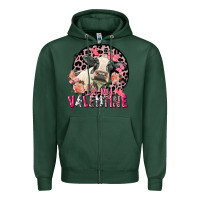 Sports Green Be my Valentine Holstein Cow Valentine's Day Zipper Hoodie - FaDigitalArtStudio