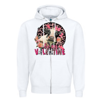 White Be my Valentine Holstein Cow Valentine's Day Zipper Hoodie - FaDigitalArtStudio