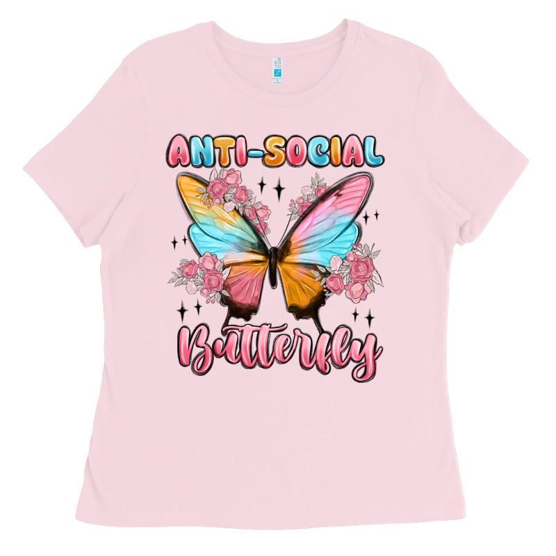 Anti Social Butterfly Ladies Tee by MaliasSmallBusiness | Teevron