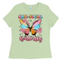 Matcha anti social butterfly Ladies Tee - MaliasSmallBusiness