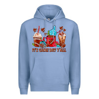 Colony Blue American Football Coffee Cup Premium Hoodie - FaDigitalArtStudio