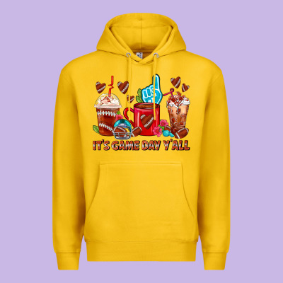 American Football Coffee Cup Premium Hoodie Designed By Fadigitalartstudio