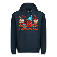 Navy American Football Coffee Cup Premium Hoodie - FaDigitalArtStudio