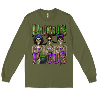 Army Green Hocus Pocus with Skeletons Long Sleeve Tee - texasbilliewilder