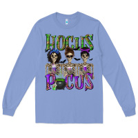 Colony Blue Hocus Pocus with Skeletons Long Sleeve Tee - texasbilliewilder