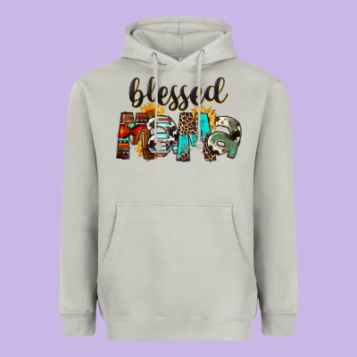 Blessed Mama Heavyweight Hoodie Designed By Fadigitalartstudio
