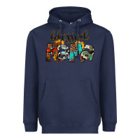 Navy Blessed Mama Heavyweight Hoodie - FaDigitalArtStudio