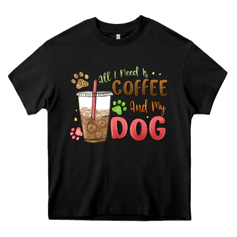 All I Need Is Coffee And My Dog Heavy Core Tee by MaliasSmallBusiness | Teevron