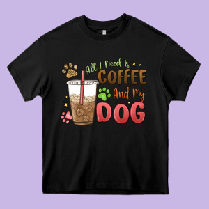 All I Need Is Coffee And My Dog Heavy Core Tee Designed By Maliassmallbusiness