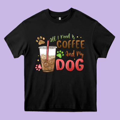 All I Need Is Coffee And My Dog Heavy Core Tee Designed By Maliassmallbusiness