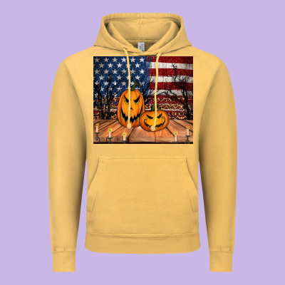 Halloween American Flag Tumbler Vintage Hoodie Designed By Jasminsmagicworld