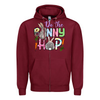 Burgundy Do the bunny hop Easter Zipper Hoodie - OliviaCreatesArt
