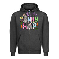 Charcoal Heather Do the bunny hop Easter Zipper Hoodie - OliviaCreatesArt