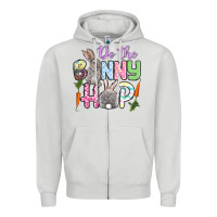 Dove Grey Do the bunny hop Easter Zipper Hoodie - OliviaCreatesArt