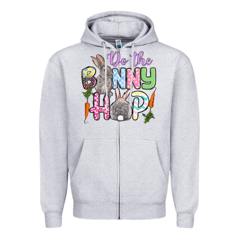Do The Bunny Hop Easter Zipper Hoodie by OliviaCreatesArt | Teevron