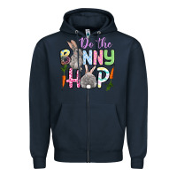 Navy Do the bunny hop Easter Zipper Hoodie - OliviaCreatesArt