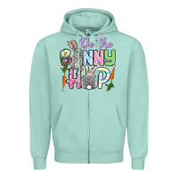 Seafoam Do the bunny hop Easter Zipper Hoodie - OliviaCreatesArt