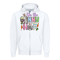 White Do the bunny hop Easter Zipper Hoodie - OliviaCreatesArt