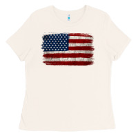 Bone Distressed American Flag Ladies Tee - Jasminsmagicworld