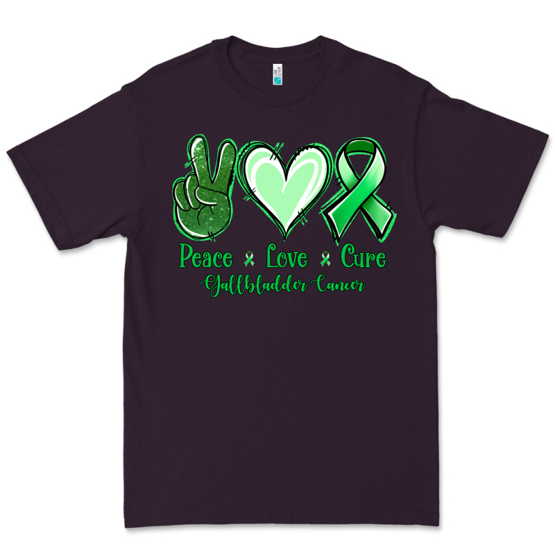 Peace Love Cure Gallbladder Cancer Premium Tee by NancyCooperArtShop | Teevron
