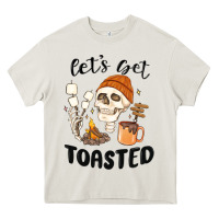 Cream let's get toasted camping Heavy Core Tee - MaliasSmallBusiness