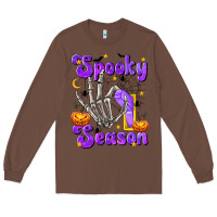 Chestnut Spooky Season On Long Sleeve Tee - texasbilliewilder