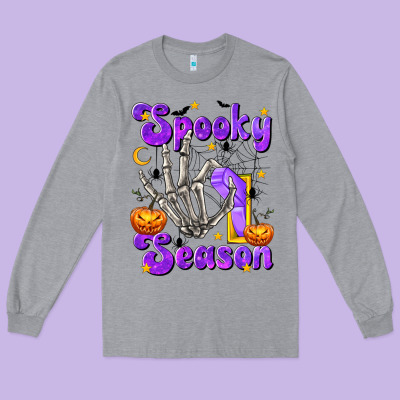 Spooky Season On Long Sleeve Tee Designed By Texasbilliewilder