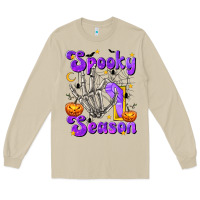 Mushroom Spooky Season On Long Sleeve Tee - texasbilliewilder