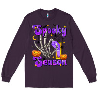 Plum Spooky Season On Long Sleeve Tee - texasbilliewilder